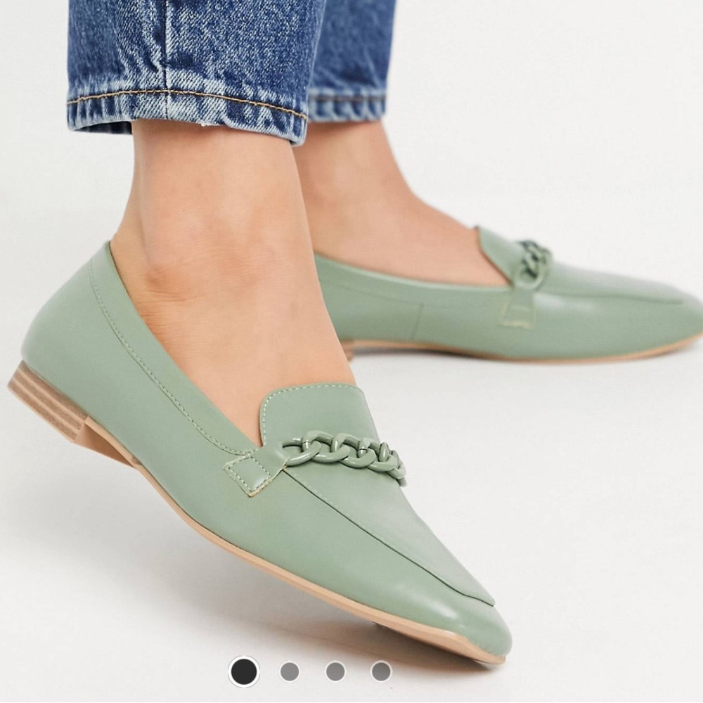 Green Wide Fit Square Toe Loafers